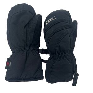 Head Outlast Kids XXS Black Winter Mittens Side Zipper Fleece Lined Thermal
